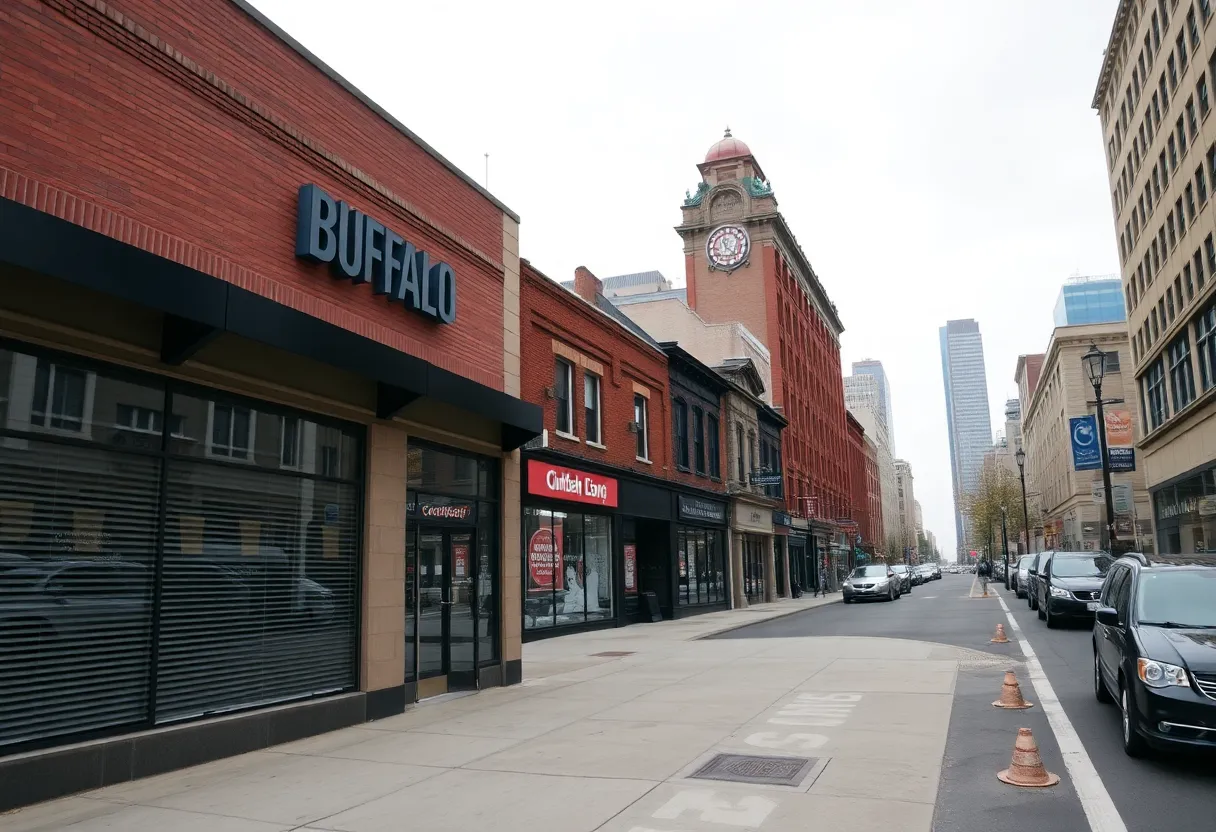 Empty storefronts in Buffalo, NY during AWS outage