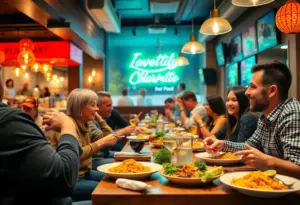 Diners enjoying a meal at Black Buffalo restaurant