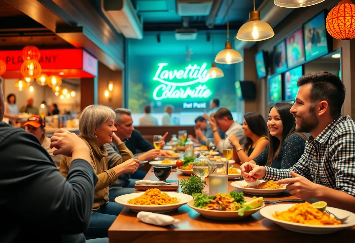 Diners enjoying a meal at Black Buffalo restaurant