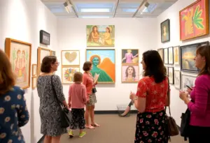 Interactive art exhibit celebrating women's contributions to the art world.