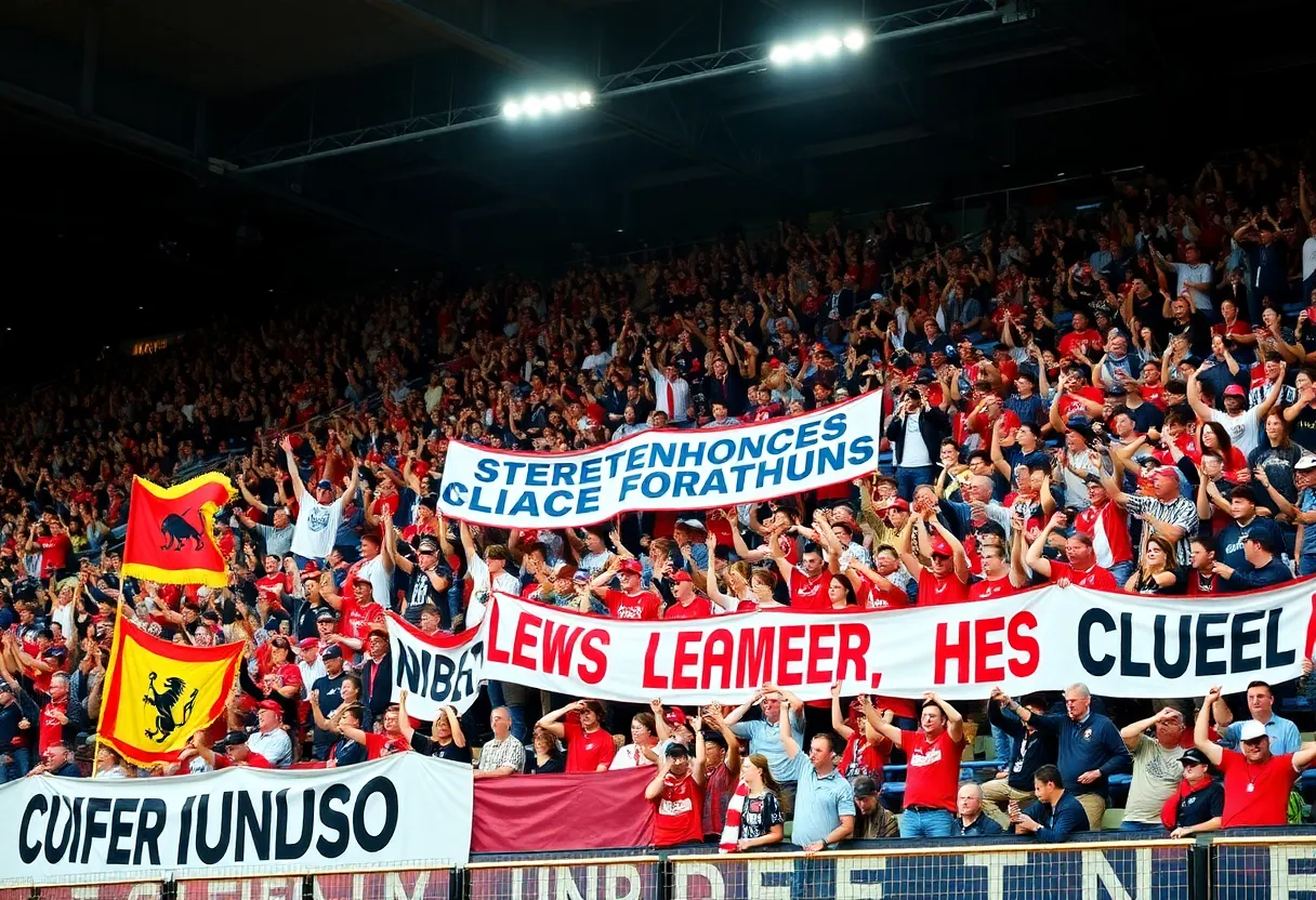 Fans supporting the Buffalo Bills at Highmark Stadium.