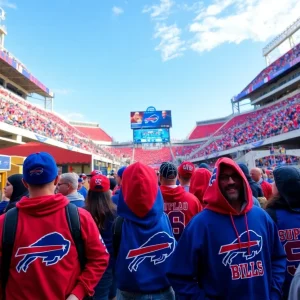 Fans enjoying game day at Highmark Stadium, Buffalo