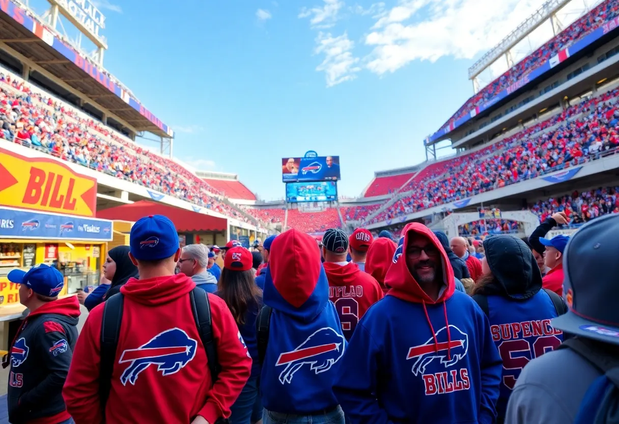 Fans enjoying game day at Highmark Stadium, Buffalo
