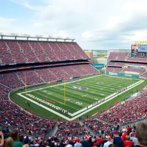 A bustling Highmark Stadium during a football game showcasing Buffalo sports culture.