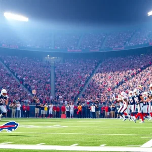Buffalo Bills facing off against New England Patriots in an NFL game