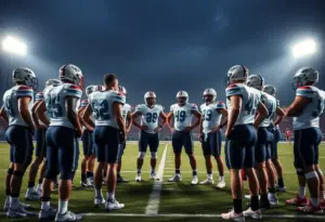 Buffalo Bills players in a team huddle focused on injury recovery.