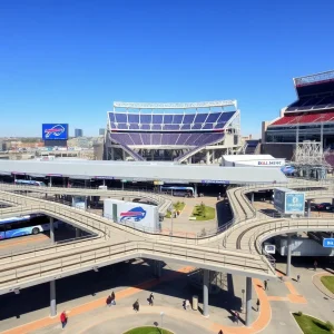 Conceptual design of transportation hub near Buffalo Bills stadium