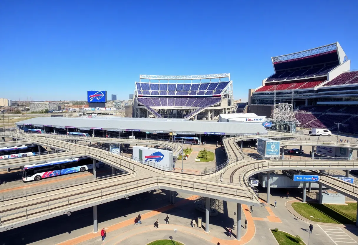 Conceptual design of transportation hub near Buffalo Bills stadium
