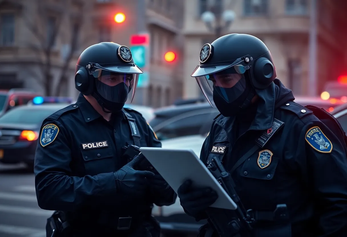 Law enforcement officers conducting a sting operation for child exploitation