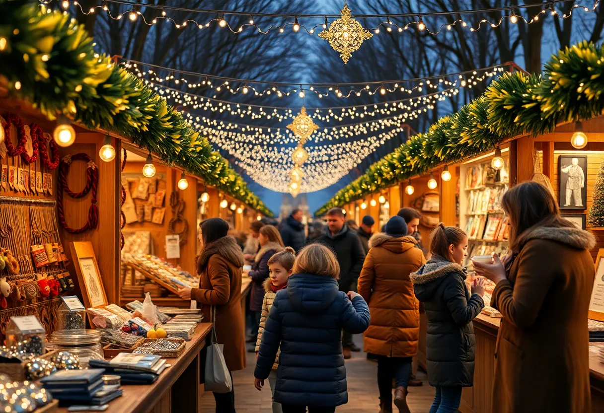 Artisans showcase handmade goods at the Buffalo Christmas market.