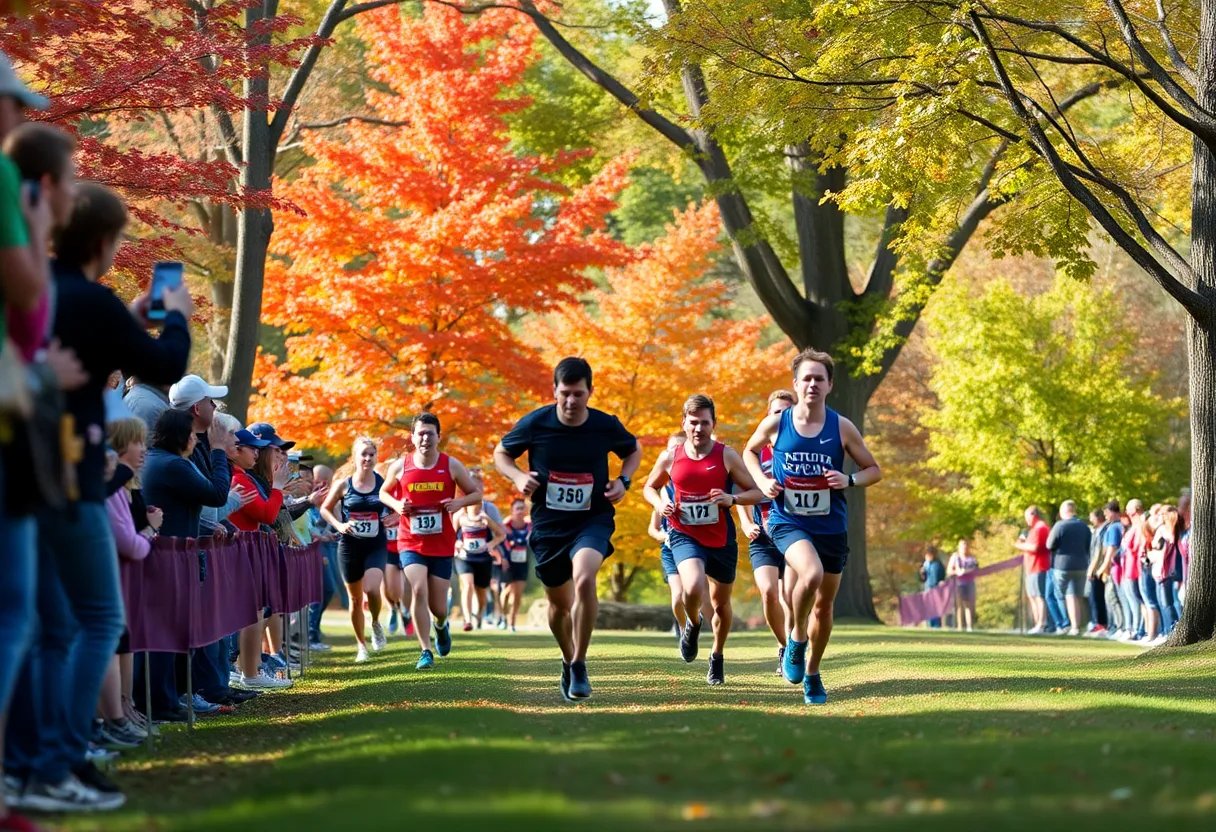 Runners from the University at Buffalo competing in the SUNYAC Championships.