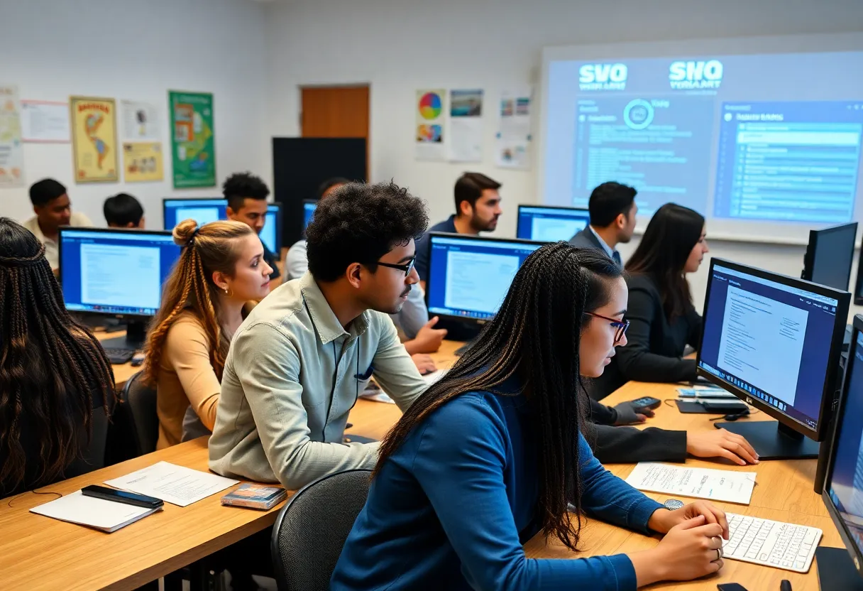 Students participating in cybersecurity training at Canisius University