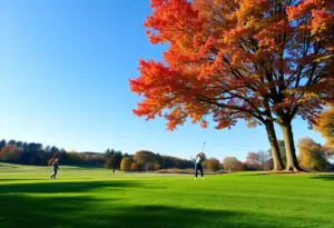 Scenic view of Buffalo golf course during autumn