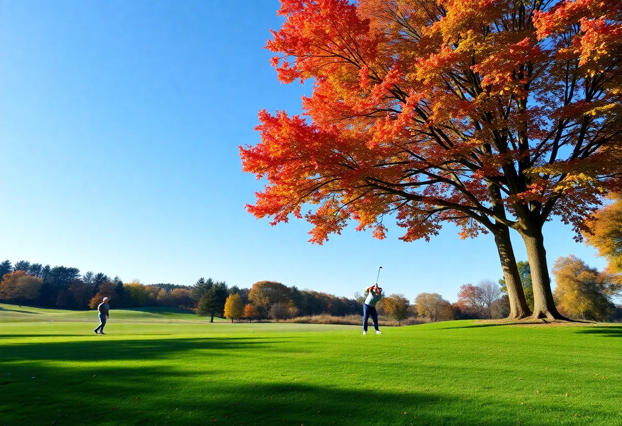 Scenic view of Buffalo golf course during autumn