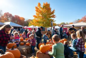 Families enjoying activities at the Buffalo Harvest Festival