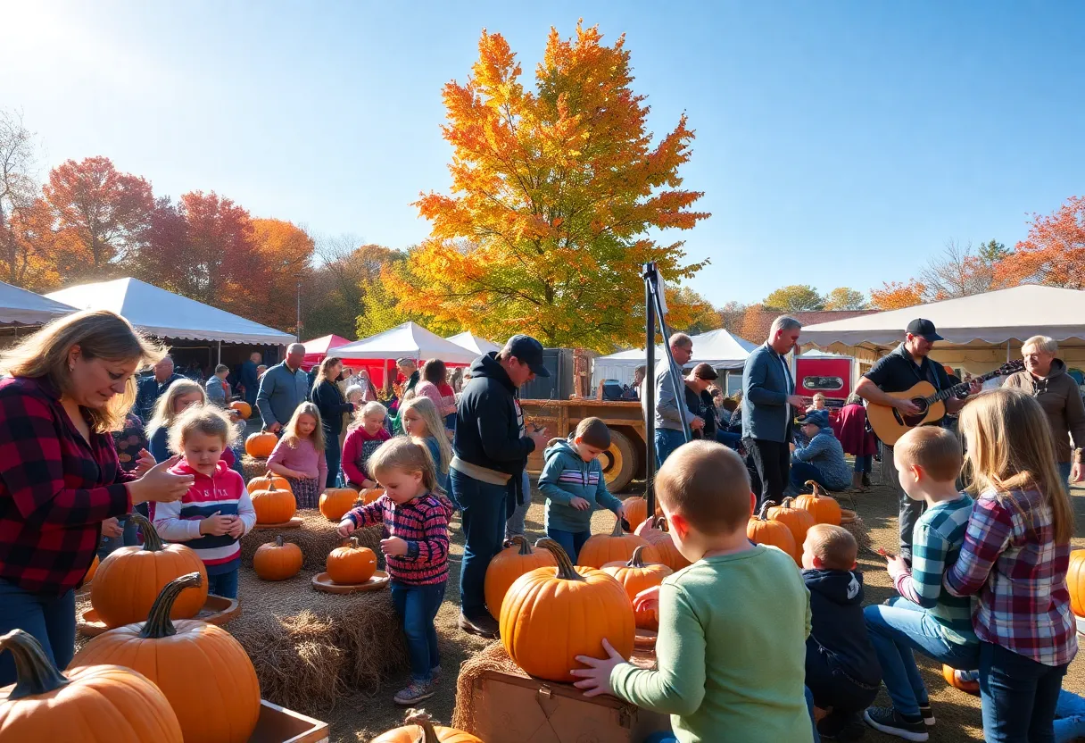 Families enjoying activities at the Buffalo Harvest Festival