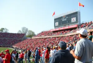 Fans enjoying a high school football rivalry game in Buffalo, New York