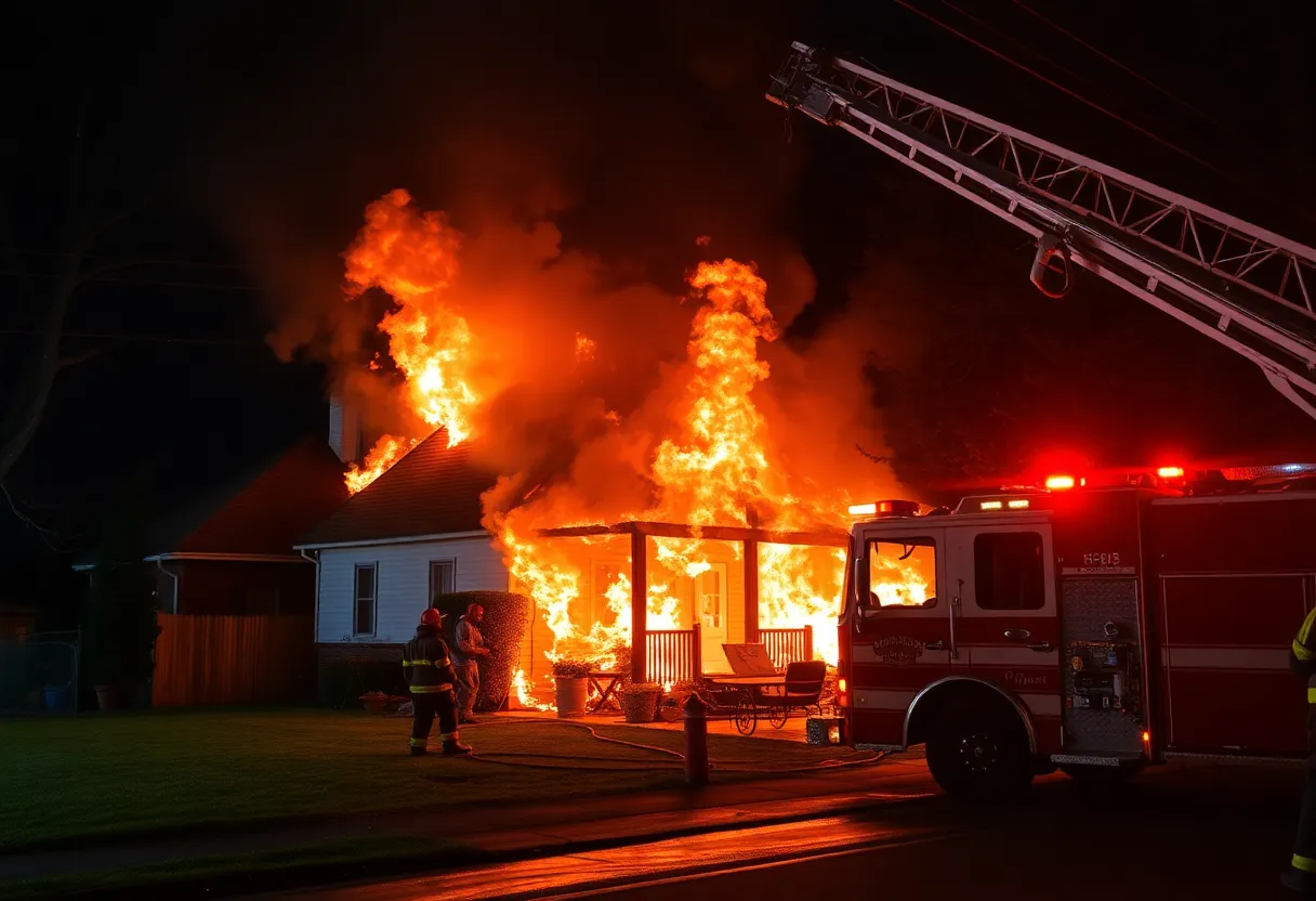 House fire in Buffalo with firefighters responding