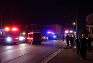 Scene of a house fire investigation in Buffalo, New York