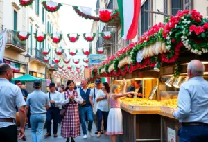 Buffalo Italian Heritage Month street festival with music and food stalls