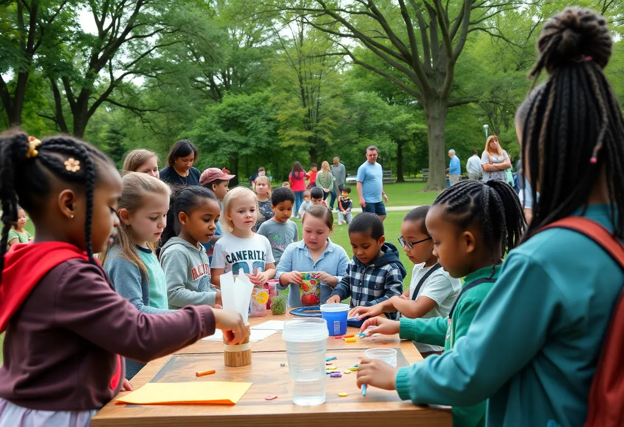 Children participating in afterschool activities during the Lights On Afterschool event in Buffalo.