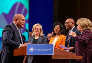 Candidates at the Buffalo mayoral debate discussing key city issues.