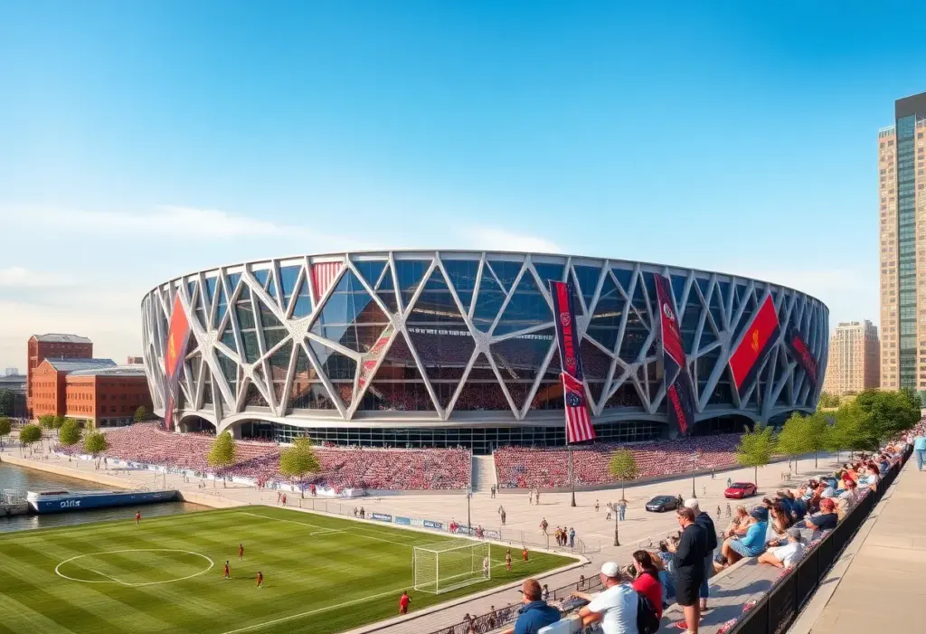 Rendering of Buffalo Pro Soccer Stadium in downtown Buffalo