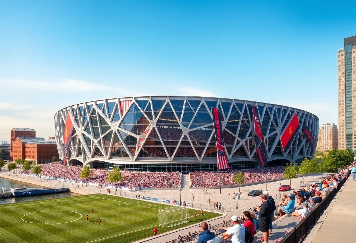 Rendering of Buffalo Pro Soccer Stadium in downtown Buffalo