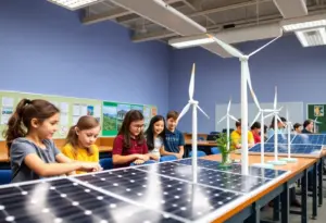 Students engaged in renewable energy training at Buffalo City Community College