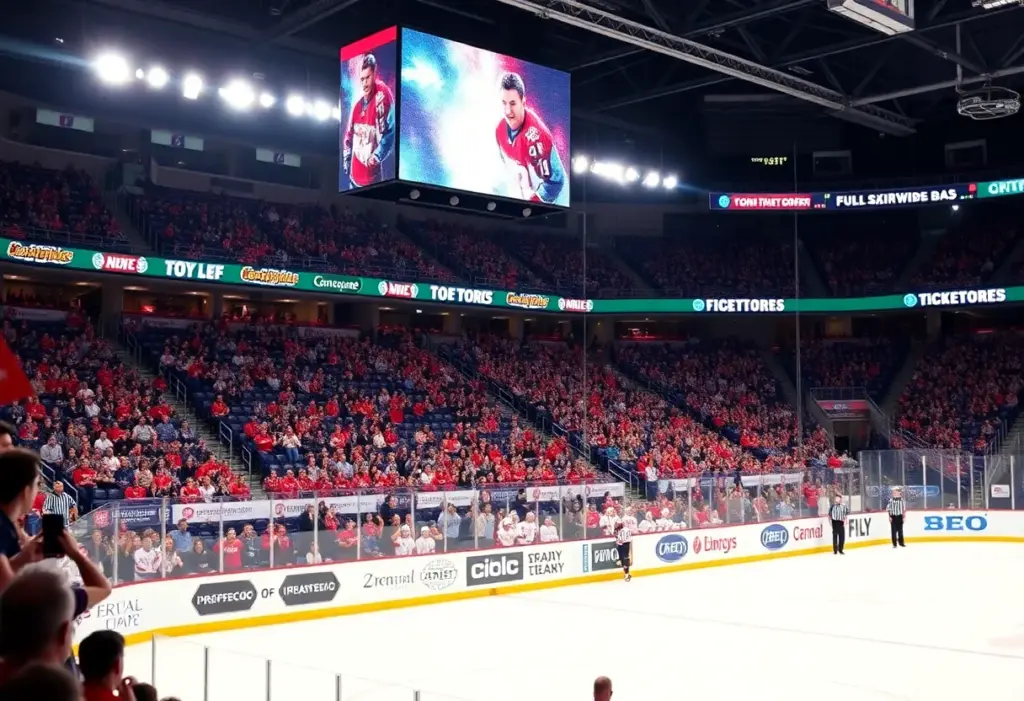 Fans at a Buffalo Sabres game, showcasing excitement and engagement.