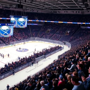 Buffalo Sabres arena filled with cheering fans