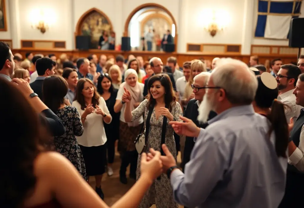 Community members celebrating Simchas Beis in Buffalo, NY