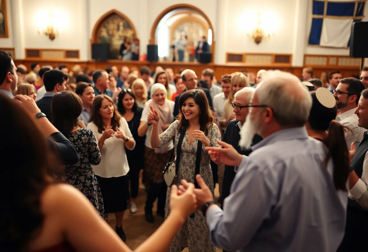 Community members celebrating Simchas Beis in Buffalo, NY