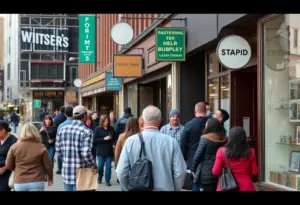 A vibrant small business area in Buffalo, New York.