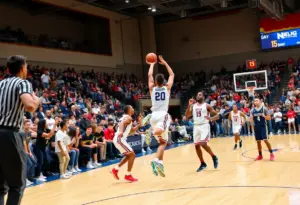 Buffalo State Bengals women's basketball team playing in an exhibition game