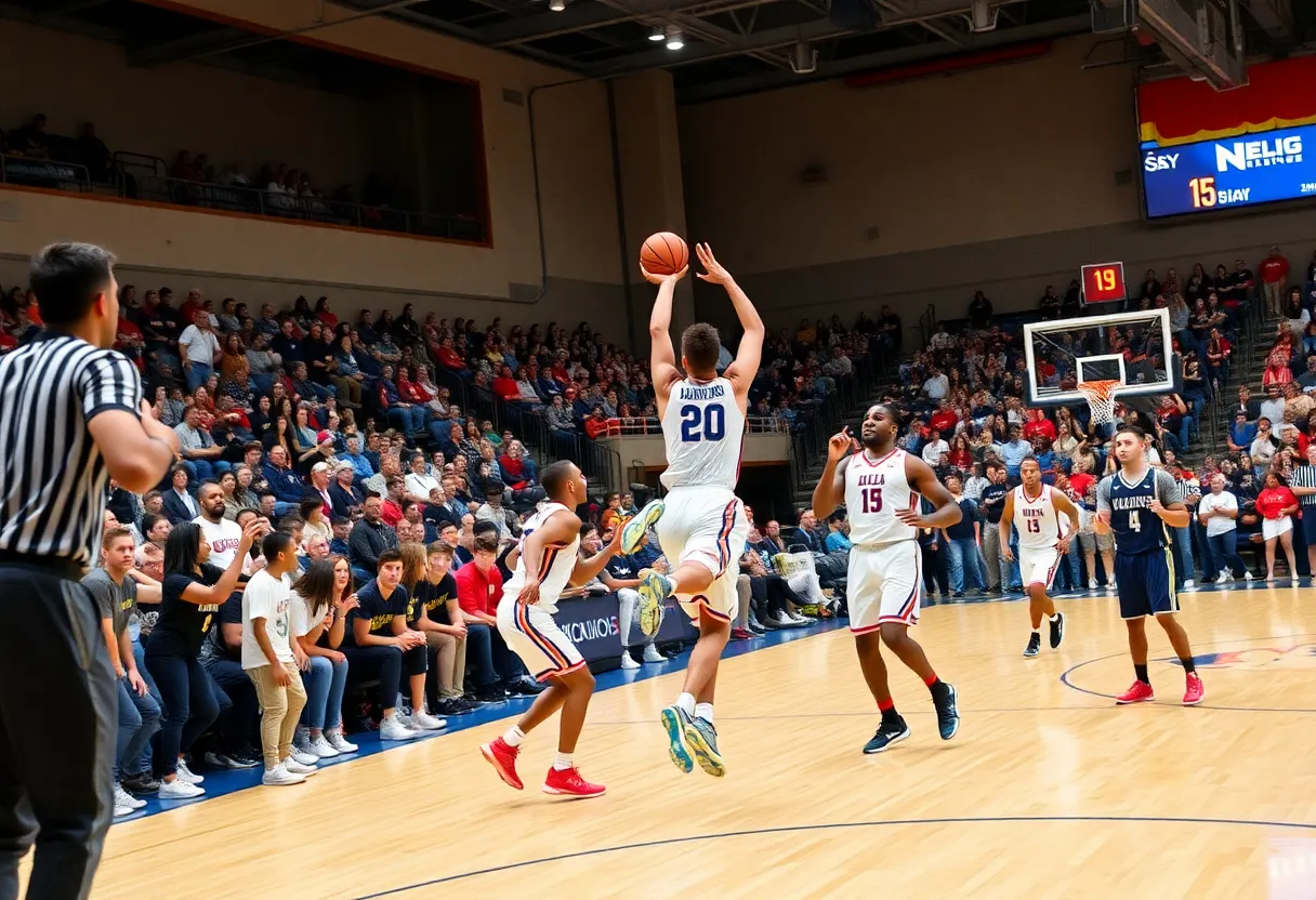 Buffalo State Bengals women's basketball team playing in an exhibition game