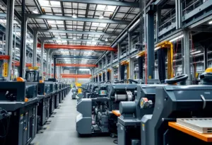 Exterior view of Buffalo Steel Co. facility under expansion