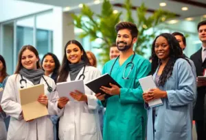 Students receiving scholarships at the University at Buffalo's Jacobs School of Medicine.
