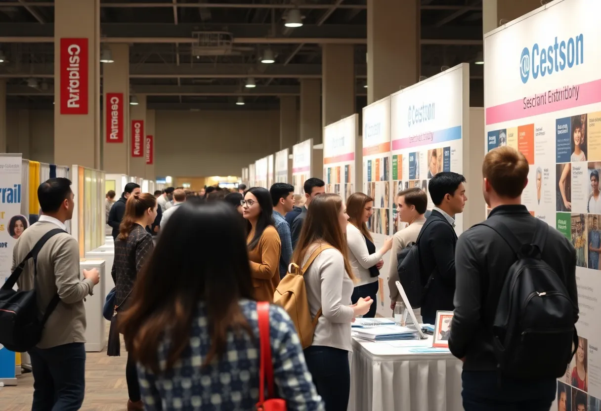 Students engaging with employers at Canisius University Career Fair