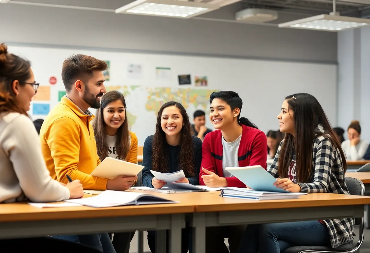 Students participating in a college application workshop at Canisius University