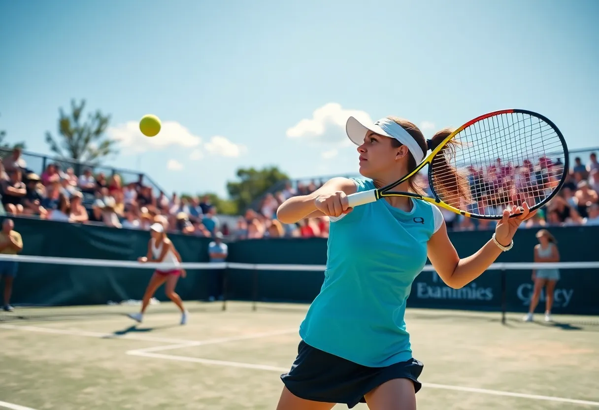 Canisius women's tennis team celebrating during their match against Buffalo