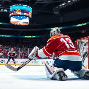 Buffalo Sabres goaltender Colten Ellis in action on the ice.