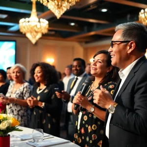 Gala event honoring community leaders with attendees sharing inspiration