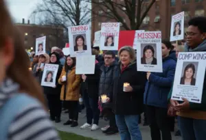 Community members gather to support the search for a missing teenager in Buffalo.