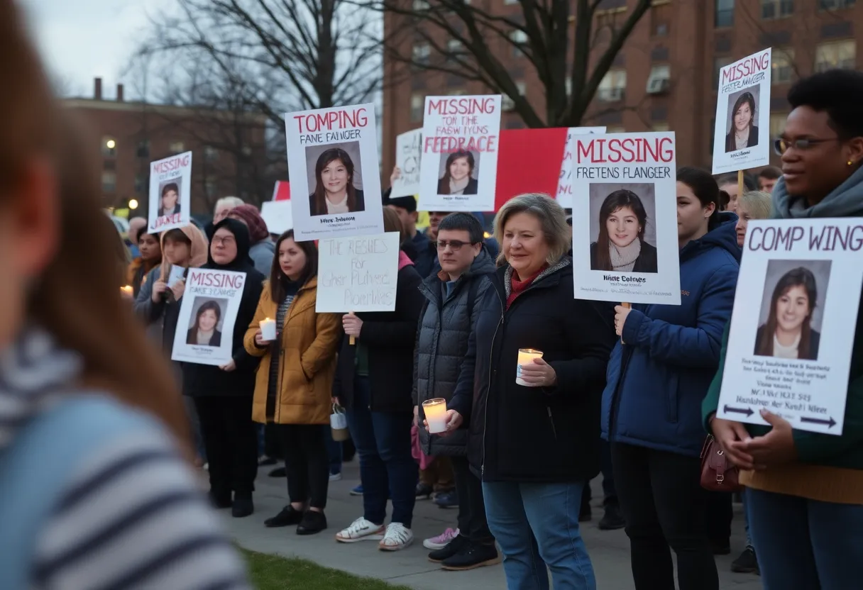 Community members gather to support the search for a missing teenager in Buffalo.