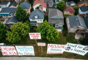 Neighborhood signs showing support for missing teens in Buffalo