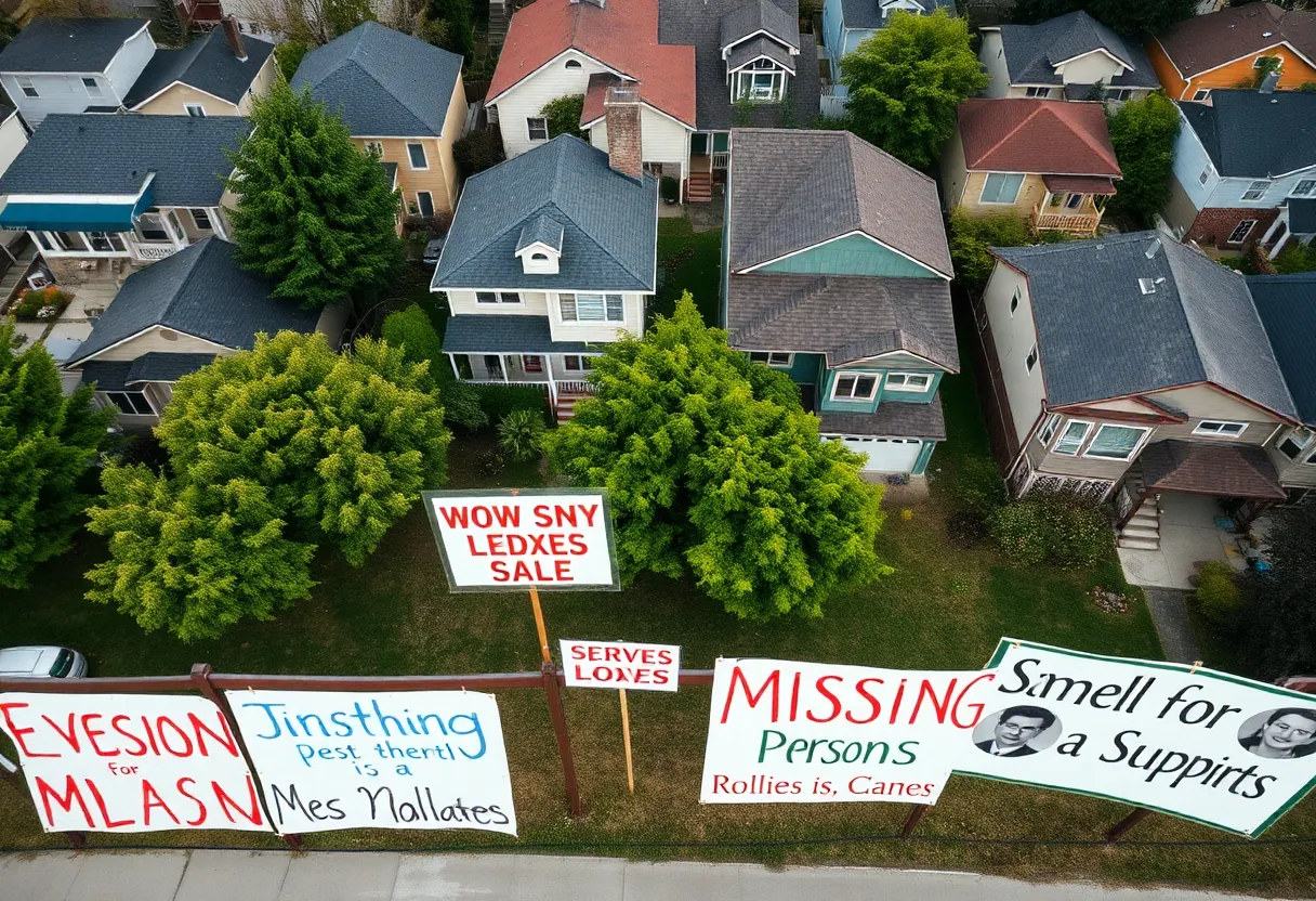 Neighborhood signs showing support for missing teens in Buffalo