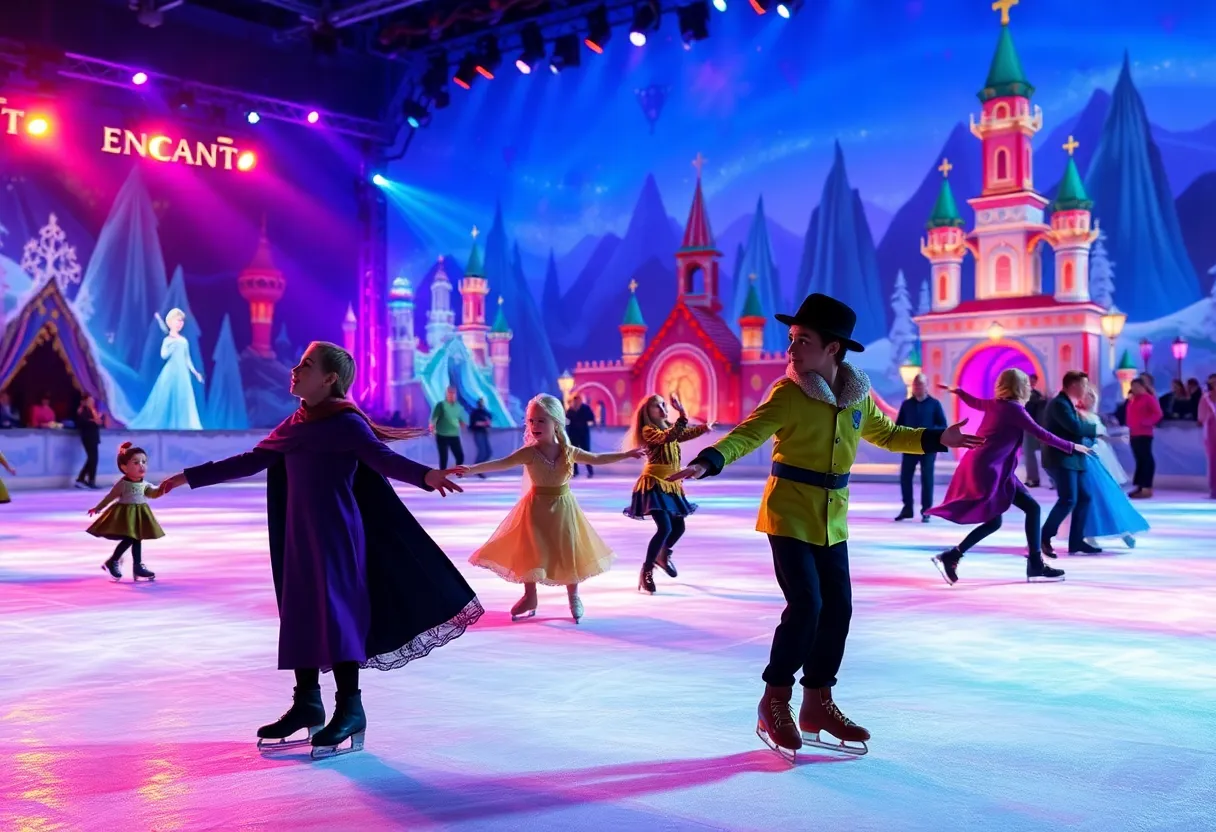 Ice skating performance from Disney On Ice featuring Frozen and Encanto characters.