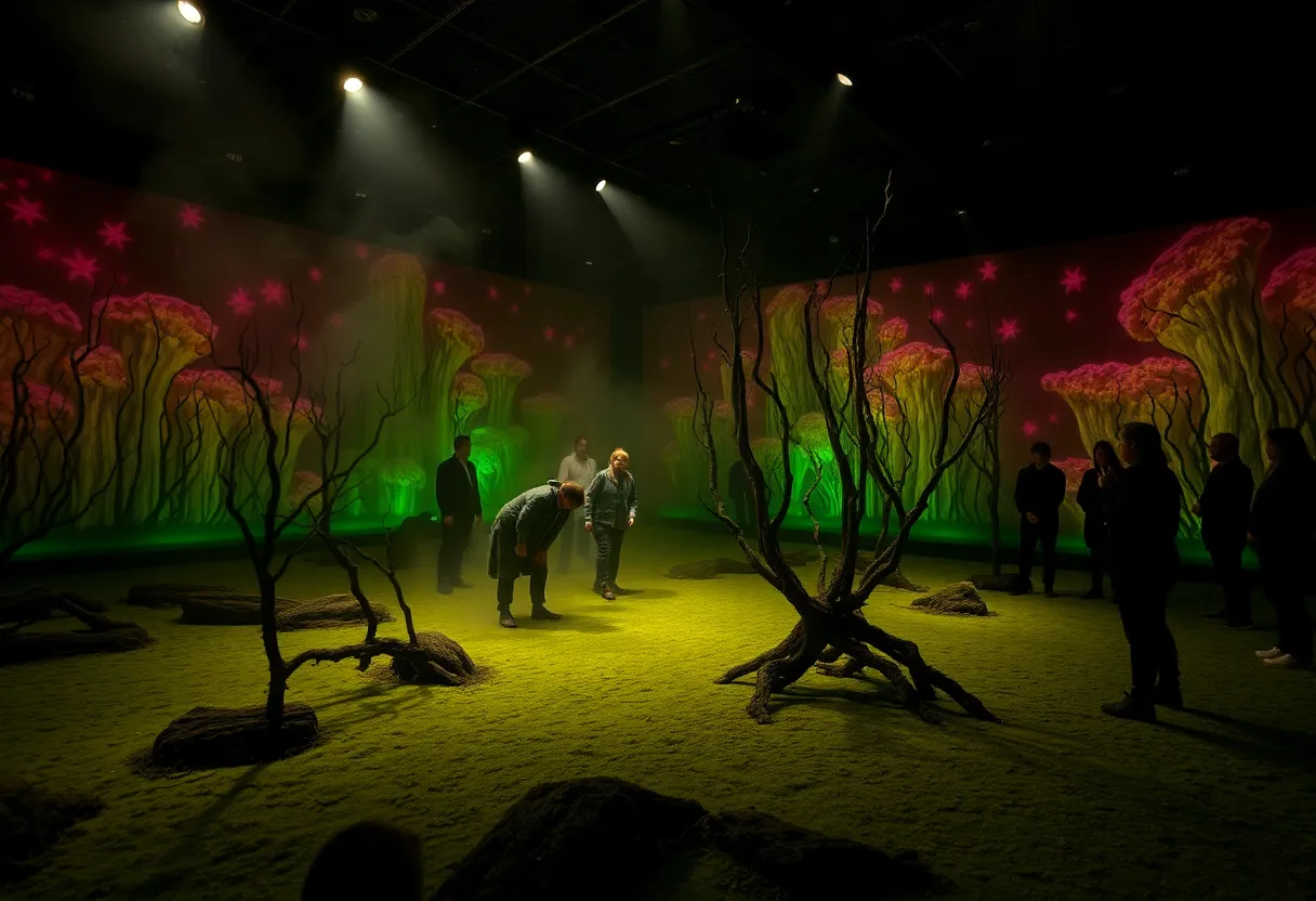 Audience participating in 'Distillation' performance with sensory elements