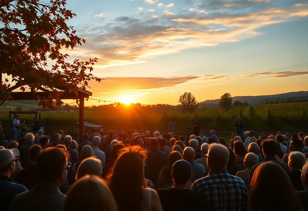Audience enjoying live music at D'Avolio Winery